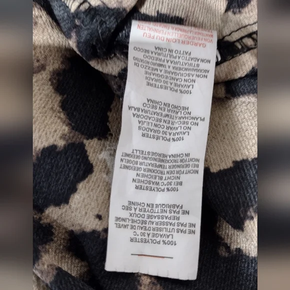 PrettyLittleThing Animal Print Casual Pants Womens 6 Brown Boho Retro 90s Y2K - Picture 9 of 9